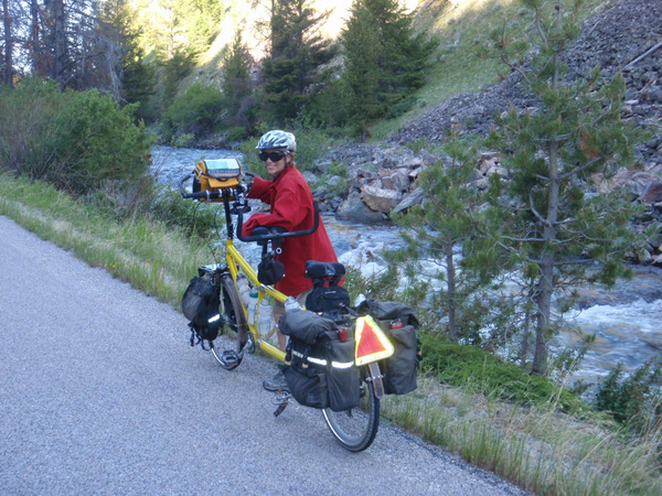 Terry and the Bee next to Wise Creek, Montana.